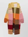 Dries Van Noten Long Patchwork Coat Ribbed Cuffs In Multi