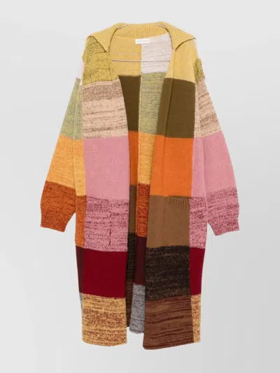 DRIES VAN NOTEN LONG PATCHWORK COAT RIBBED CUFFS