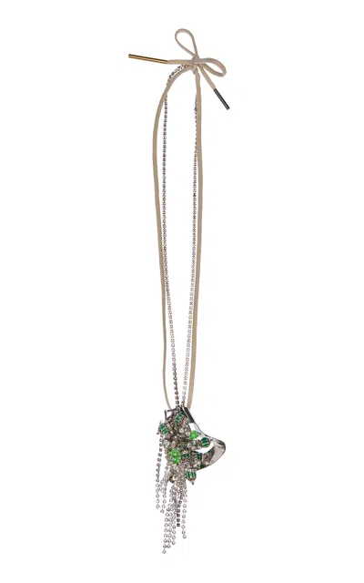 Dries Van Noten Long Pendant Necklace In Green