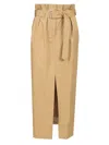 Dries Van Noten Pleated Long Skirt Belted Waist