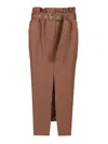 Dries Van Noten Seaches Pleated Wool-gabardine Midi Skirt In Burgundy