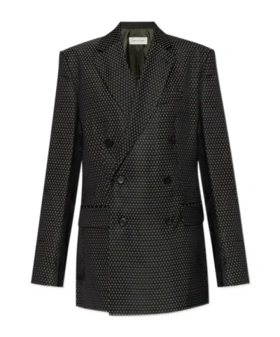 Dries Van Noten Long Sleeve Blazer In Black