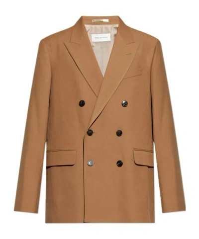 Dries Van Noten Long Sleeve Blazer In Brown