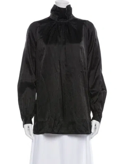 Pre-owned Dries Van Noten Long Sleeve Blouse In Black