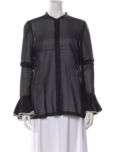 Pre-owned Dries Van Noten Long Sleeve Blouse In Black