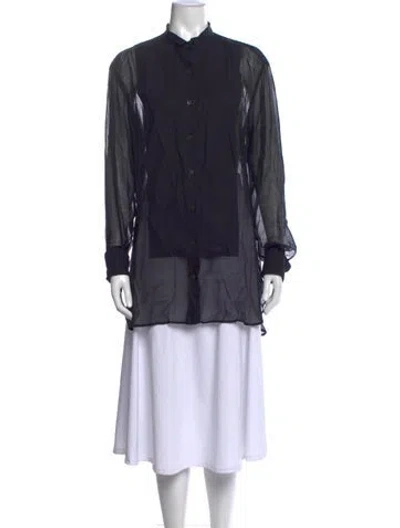 Pre-owned Dries Van Noten Long Sleeve Blouse In Black