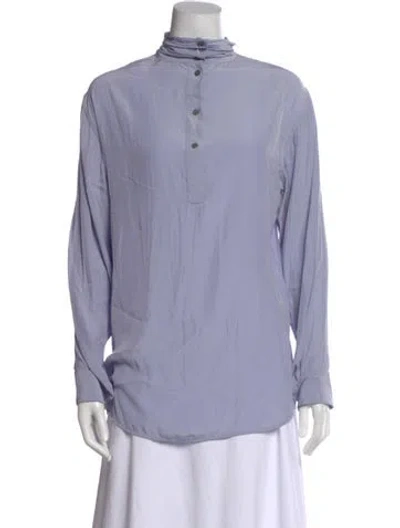 Pre-owned Dries Van Noten Long Sleeve Blouse In Blue