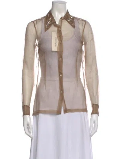 Pre-owned Dries Van Noten Long Sleeve Blouse In Neutral