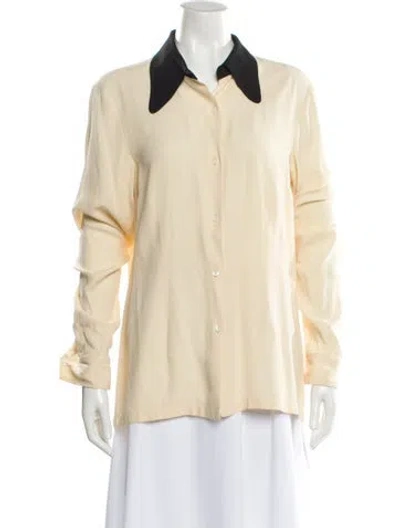 Pre-owned Dries Van Noten Long Sleeve Blouse In Neutral