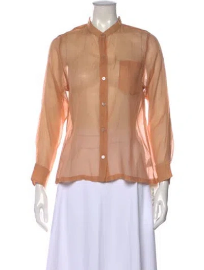 Pre-owned Dries Van Noten Long Sleeve Blouse In Pink