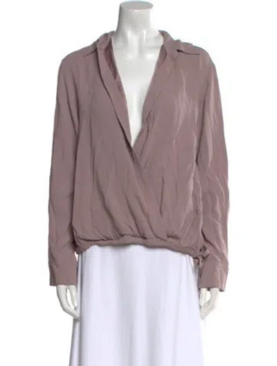 Pre-owned Dries Van Noten Long Sleeve Blouse In Purple