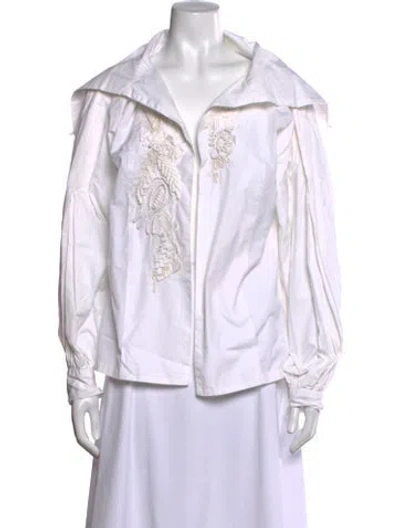 Pre-owned Dries Van Noten Long Sleeve Blouse In White