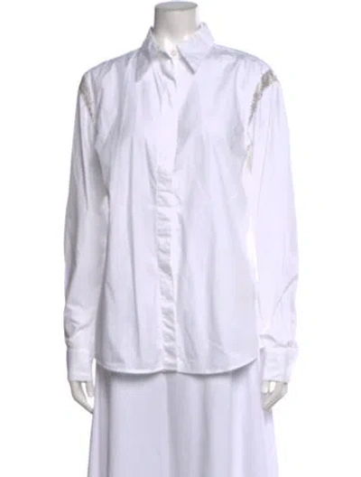 Pre-owned Dries Van Noten Long Sleeve Blouse In White
