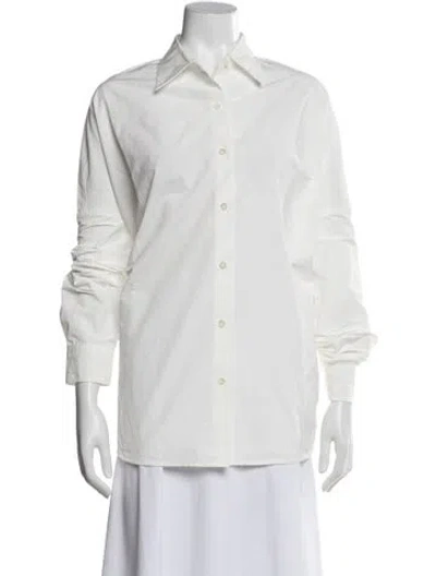 Pre-owned Dries Van Noten Long Sleeve Button-up Top W/ Tags In White