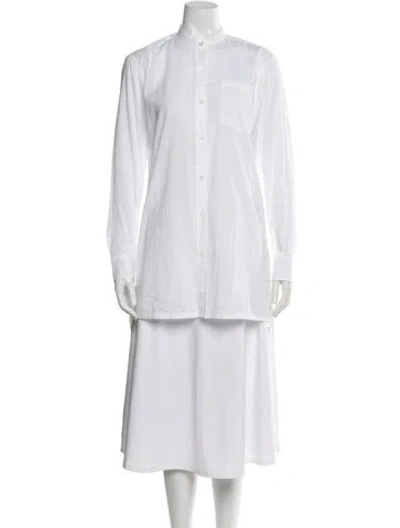 Pre-owned Dries Van Noten Long Sleeve Button-up Top In White