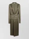 Dries Van Noten Long Sleeve Cape Drawstring Waist In Green