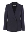 Dries Van Noten Beaura Double-breasted Wool Jacket In Blue
