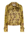 Dries Van Noten Khaki Jacquard Bomber Jacket In Brown