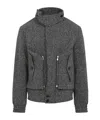 Dries Van Noten Patterned Wool Zip Jacket Front Pockets In Gray