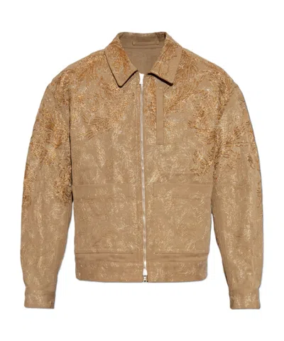 Dries Van Noten Long Sleeve Casual Jacket In Nude