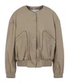 Dries Van Noten Beige Vadon Cotton Bomber Jacket In Nude