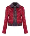 Dries Van Noten Womens Fuchsia Vurano Stud-embellished Cotton-blend Jacket In Red