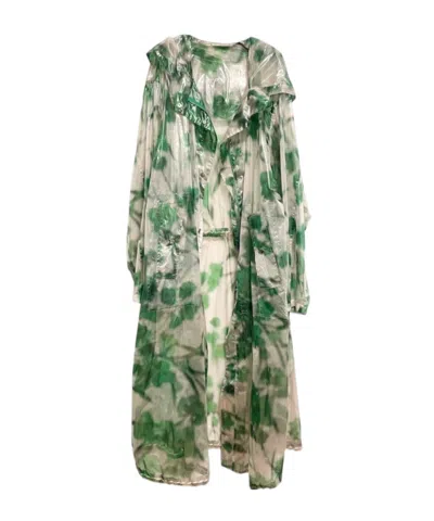 Dries Van Noten Long Sleeve Coat In Green