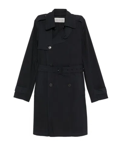 Dries Van Noten Belted Trench Coat In Blue | ModeSens