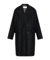 Dries Van Noten Racos 2216 M.w. Wool Double Breasted Coat In Black