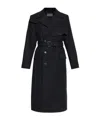 Dries Van Noten Navy Overdyed Trench Coat In Black