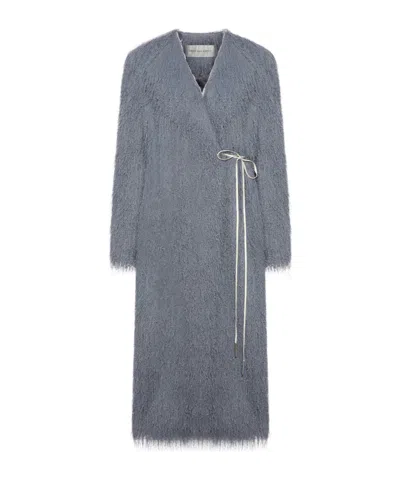 Dries Van Noten Long Sleeve Coat In Gray
