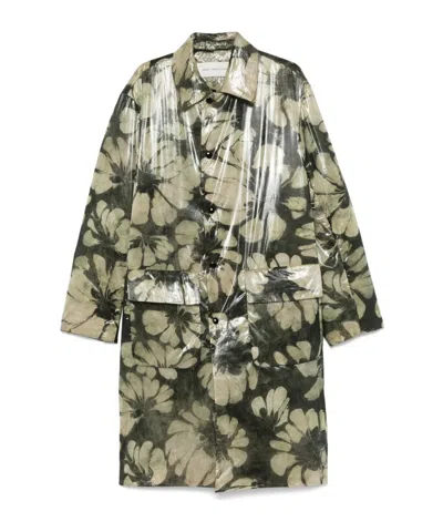 Dries Van Noten Long Sleeve Coat In Green