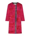 Dries Van Noten Womens Fuchsia Abstract Two-welt-pockets Stretch-cotton Blend Coat In Red