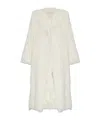 Dries Van Noten White Fringed Coat In Multi