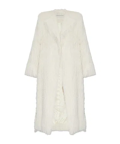 Dries Van Noten Long Sleeve Coat In White