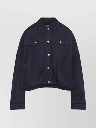Dries Van Noten Long Sleeve Collared Jacket Pockets In Blue