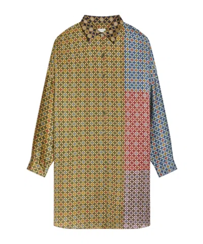 Dries Van Noten Long Sleeve Dress In Green