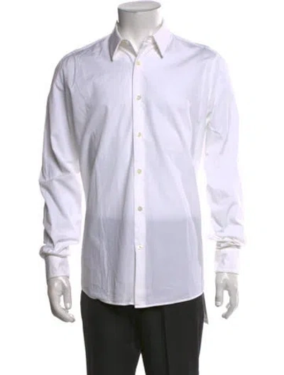 Pre-owned Dries Van Noten Long Sleeve Dress Shirt In White