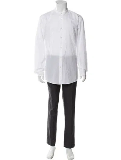 Pre-owned Dries Van Noten Long Sleeve Dress Shirt In White