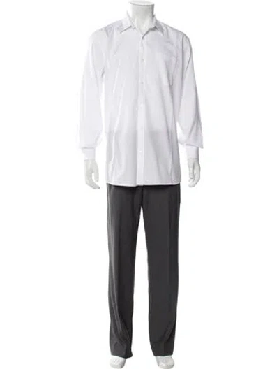 Pre-owned Dries Van Noten Long Sleeve Dress Shirt In White