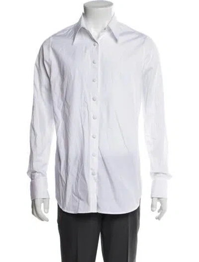 Pre-owned Dries Van Noten Long Sleeve Dress Shirt In White
