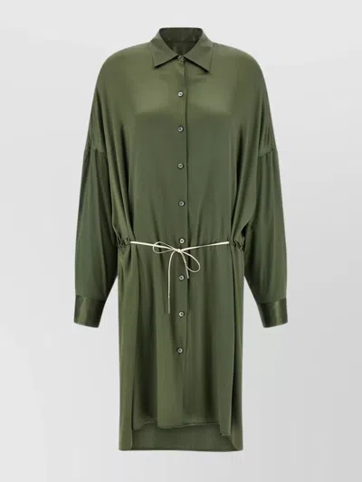 DRIES VAN NOTEN LONG SLEEVE DRESS WITH ADJUSTABLE WAIST TIE