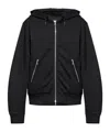 Dries Van Noten Long Sleeve Hooded Sweatshirt In Black