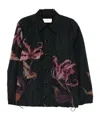 Dries Van Noten Floral Print Blouson Featuring Drawstring Hem In Black