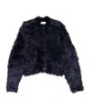 Dries Van Noten Terrace Faux Fur Jacket In Purple