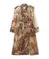 Dries Van Noten Leopard-print Trench Coat In Brown