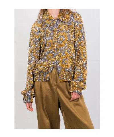 Dries Van Noten Long Sleeve Jacket In Brown