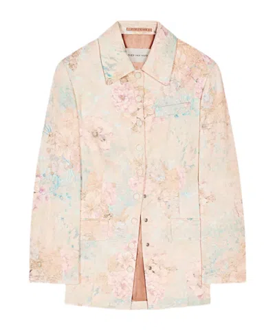 Dries Van Noten Long Sleeve Jacket In White