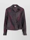 Dries Van Noten Long Sleeve Patterned Top With Tie Detail In Multi