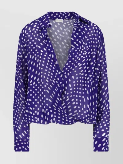 DRIES VAN NOTEN LONG SLEEVE POLKA DOT TOP WITH TIE